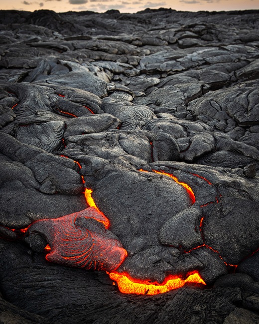 Lava flowing in Hawaii Volcanoes National Park