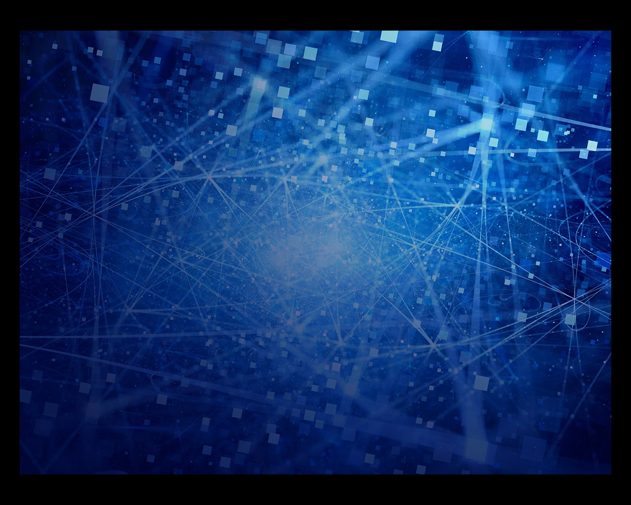 Blue glowing connections in space with particles, big data, abstract background