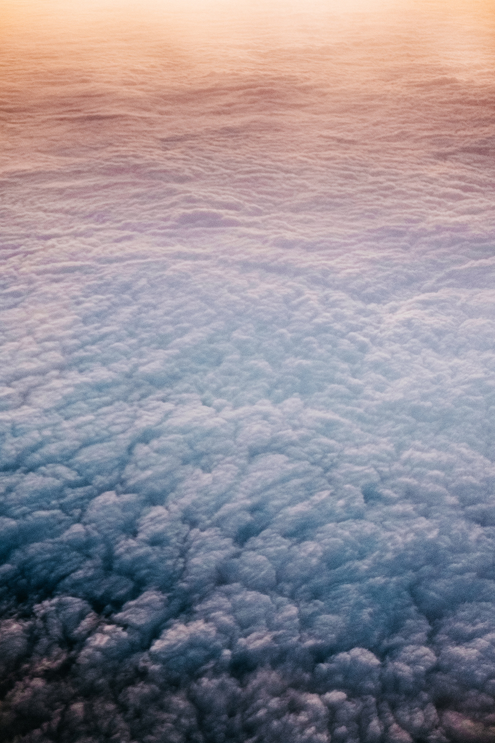 Bed of clouds shot from above