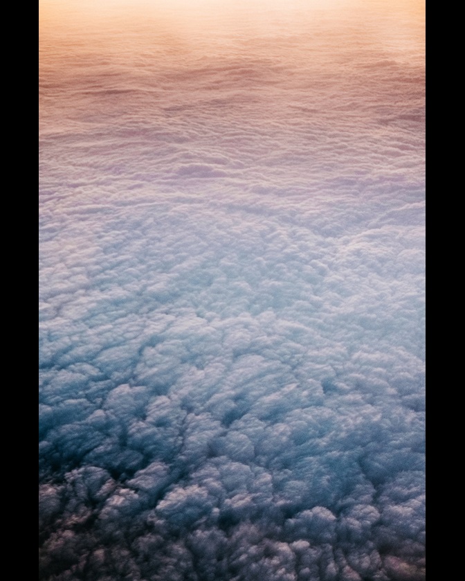 Bed of clouds shot from above