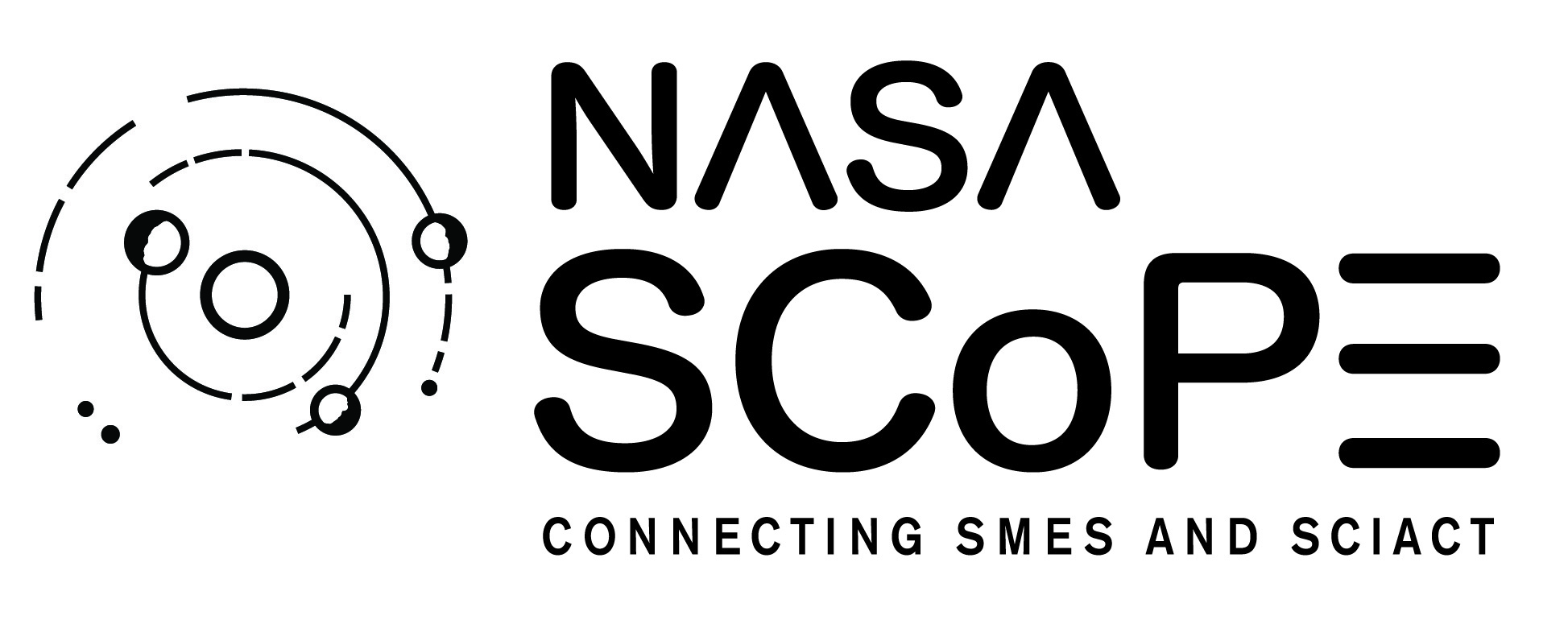 Logo for NASA Scope. Text reads: NASA Scope, connecting SMES and SCIACT.
